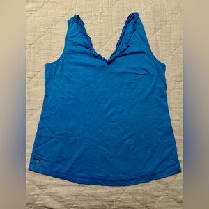 Large Lilly Pulitzer Gigi Ruffle Tank Top with Stain